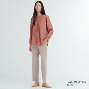 Spodnie Damskie Uniqlo Smart Ankle (2-Way Stretch, Tall) Beżowe,Uniqlo Polska | G777764