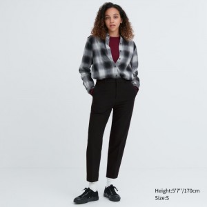 Spodnie Damskie Uniqlo Smart Brushed Ankle Czarne,Uniqlo Polska | X030634