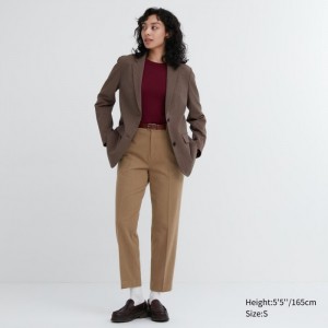 Spodnie Damskie Uniqlo Smart Brushed Ankle Beżowe,Uniqlo Polska | R243435