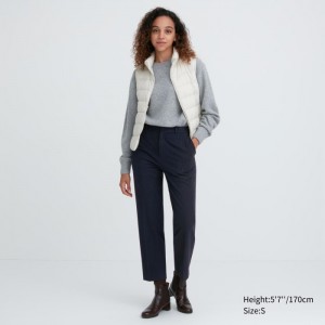 Spodnie Damskie Uniqlo Smart Brushed Ankle (Pinstripe) Granatowe,Uniqlo Polska | X984341