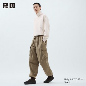 Spodnie Damskie Uniqlo Wide-Fit Parachute Cargo Beżowe,Uniqlo Polska | A930446