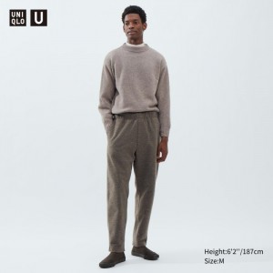 Spodnie Dresowe Męskie Uniqlo Fleece Jersey Sweat Brązowe,Uniqlo Polska | X612731