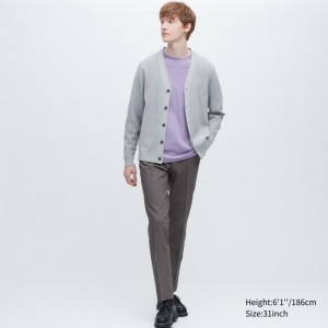 Spodnie Męskie Uniqlo AirSense (Wool Like, Tall) (Ultra Light) Szare,Uniqlo Polska | A605120