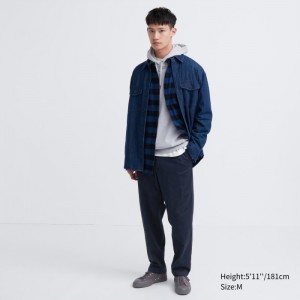 Spodnie Męskie Uniqlo Cotton Relaxed Ankle Granatowe,Uniqlo Polska | Q713319