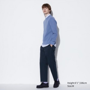 Spodnie Męskie Uniqlo Cotton Relaxed Ankle Granatowe,Uniqlo Polska | S331923