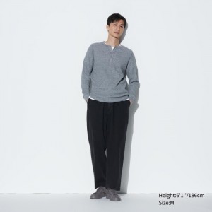 Spodnie Męskie Uniqlo Cotton Relaxed Ankle (Denim) Szare,Uniqlo Polska | C577436