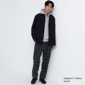 Spodnie Męskie Uniqlo Flannel Easy Ankle Ciemny Szare,Uniqlo Polska | L772767
