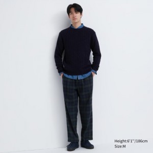 Spodnie Męskie Uniqlo Flannel Easy Ankle Ciemny Zielone,Uniqlo Polska | G425503