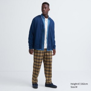 Spodnie Męskie Uniqlo Flannel Easy Ankle Brązowe,Uniqlo Polska | Y095973