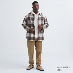 Spodnie Męskie Uniqlo HEATTECH Warm-Lined Brązowe,Uniqlo Polska | A785871
