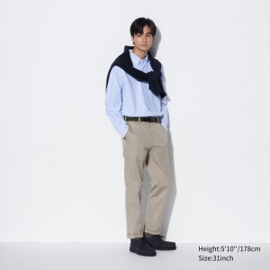 Spodnie Męskie Uniqlo Slim-Fit Chino Beżowe,Uniqlo Polska | A435362