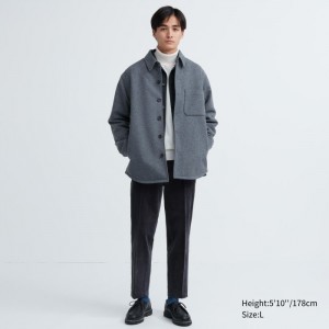 Spodnie Męskie Uniqlo Smart Ankle (2-Way Stretch, Corduroy) Ciemny Szare,Uniqlo Polska | K377241