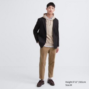 Spodnie Męskie Uniqlo Smart Ankle (2-Way Stretch, Corduroy) Beżowe,Uniqlo Polska | W128524