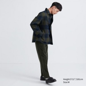 Spodnie Męskie Uniqlo Smart Ankle (2-Way Stretch, Corduroy) Ciemny Zielone,Uniqlo Polska | F013447