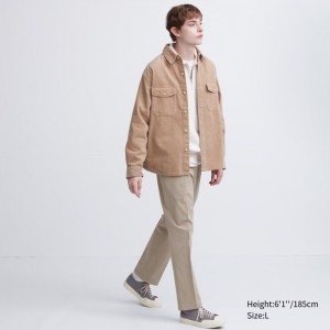 Spodnie Męskie Uniqlo Smart Ankle (2-Way Stretch, Cotton, Tall) Beżowe,Uniqlo Polska | Q322023