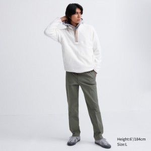 Spodnie Męskie Uniqlo Smart Ankle (2-Way Stretch, Cotton, Tall) Oliwkowe,Uniqlo Polska | D800990