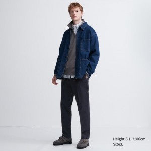 Spodnie Męskie Uniqlo Smart Ankle (2-Way Stretch, Cotton, Tall) Granatowe,Uniqlo Polska | G912930