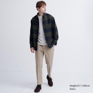Spodnie Męskie Uniqlo Smart Ankle (2-Way Stretch, Cotton) Beżowe,Uniqlo Polska | F056614