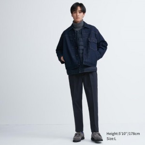 Spodnie Męskie Uniqlo Smart Ankle (2-Way Stretch, Cotton) Granatowe,Uniqlo Polska | E692905