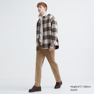 Spodnie Męskie Uniqlo Smart Ankle (2-Way Stretch, Corduroy, Tall) Beżowe,Uniqlo Polska | I449979