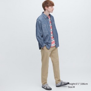 Spodnie Męskie Uniqlo Ultra Stretch DRY-EX Tapered Beżowe,Uniqlo Polska | U191977