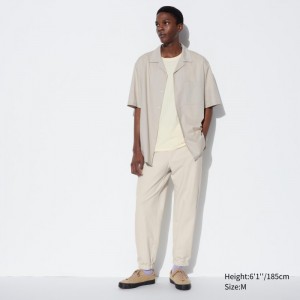 Spodnie Męskie Uniqlo Washed Jersey Jogger Białe,Uniqlo Polska | P404004
