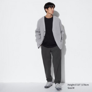 Spodnie Męskie Uniqlo Washed Jersey Jogger Ciemny Szare,Uniqlo Polska | W776526