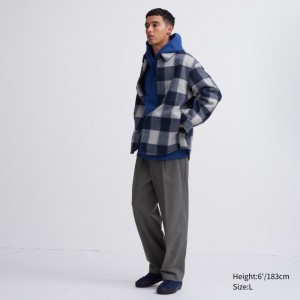 Spodnie Męskie Uniqlo Wide-Fit Pleated Szare,Uniqlo Polska | J435762