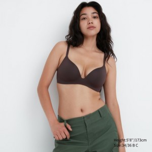 Staniki Damskie Uniqlo Wireless (3D Hold) Ciemny Brązowe,Uniqlo Polska | Z088324