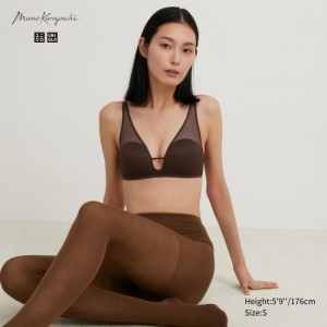 Staniki Damskie Uniqlo Wireless (Mesh) Ciemny Brązowe,Uniqlo Polska | B664311