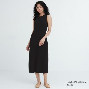 Sukienka Damskie Uniqlo Cotton Blend Knit Sleeveless Czarne,Uniqlo Polska | Q320575