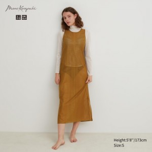 Sukienka Damskie Uniqlo Mesh Sleeveless Long Brązowe,Uniqlo Polska | R981226