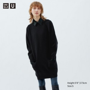 Sukienka Damskie Uniqlo Mock Neck Long-Sleeve Czarne,Uniqlo Polska | Q891725