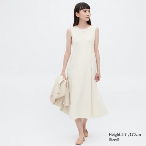 Sukienka Damskie Uniqlo Ultra Stretch AIRism Sleeveless Białe,Uniqlo Polska | B447807