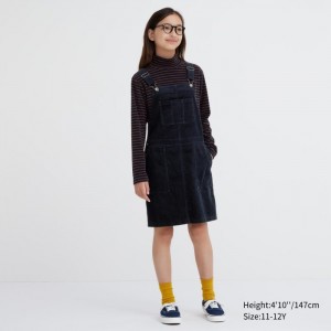 Sukienka Dziecięce Uniqlo Corduroy Jumper Granatowe,Uniqlo Polska | K313832