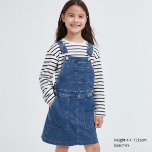 Sukienka Dziecięce Uniqlo Denim Jumper Niebieskie,Uniqlo Polska | T015555