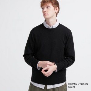 Sweter Damskie Uniqlo Cashmere Crew Neck Long-Sleeve Czarne,Uniqlo Polska | H233990