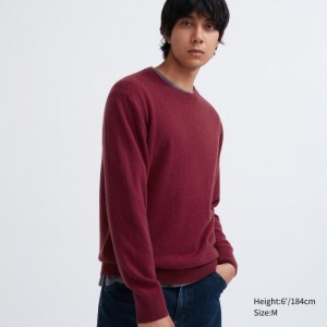 Sweter Damskie Uniqlo Cashmere Crew Neck Long-Sleeve Wine,Uniqlo Polska | V887196