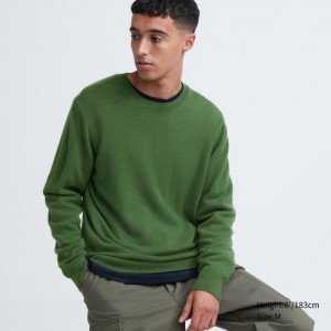 Sweter Damskie Uniqlo Cashmere Crew Neck Long-Sleeve Zielone,Uniqlo Polska | V338975