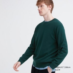Sweter Damskie Uniqlo Cashmere Crew Neck Long-Sleeve Zielone,Uniqlo Polska | M278265