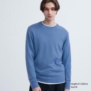 Sweter Damskie Uniqlo Cashmere Crew Neck Long-Sleeve Niebieskie,Uniqlo Polska | E345903
