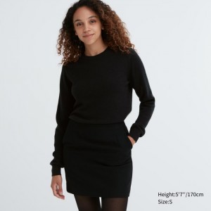 Sweter Damskie Uniqlo Cashmere Crew Neck Long-Sleeve Czarne,Uniqlo Polska | O225862