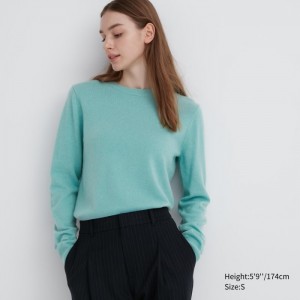 Sweter Damskie Uniqlo Cashmere Crew Neck Long-Sleeve Zielone,Uniqlo Polska | K771516