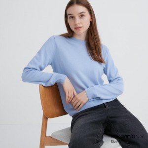 Sweter Damskie Uniqlo Cashmere Crew Neck Long-Sleeve Głęboka Niebieskie,Uniqlo Polska | P189506