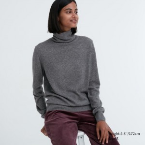 Sweter Damskie Uniqlo Cashmere Turtleneck Szare,Uniqlo Polska | C136782