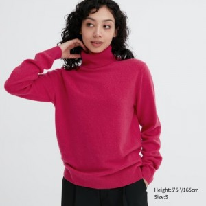 Sweter Damskie Uniqlo Cashmere Turtleneck Różowe,Uniqlo Polska | W477884