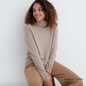 Sweter Damskie Uniqlo Cashmere Turtleneck Beżowe,Uniqlo Polska | Q556319