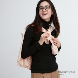 Sweter Damskie Uniqlo Extra Fine Merino Ribbed Turtleneck Long-Sleeve Czarne,Uniqlo Polska | G358643
