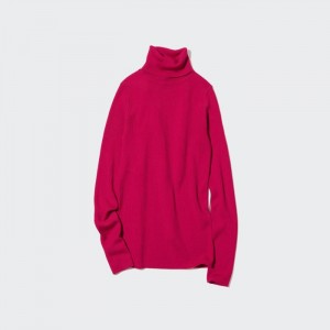 Sweter Damskie Uniqlo Extra Fine Merino Ribbed Turtleneck Long-Sleeve (2022 Edition) Różowe,Uniqlo Polska | I596906