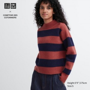 Sweter Damskie Uniqlo Premium Lambswool Long-Sleeve Czerwone,Uniqlo Polska | X556992